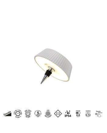 RELAX * TAPON BOTELLA LED BLANCO - RECARGABLE